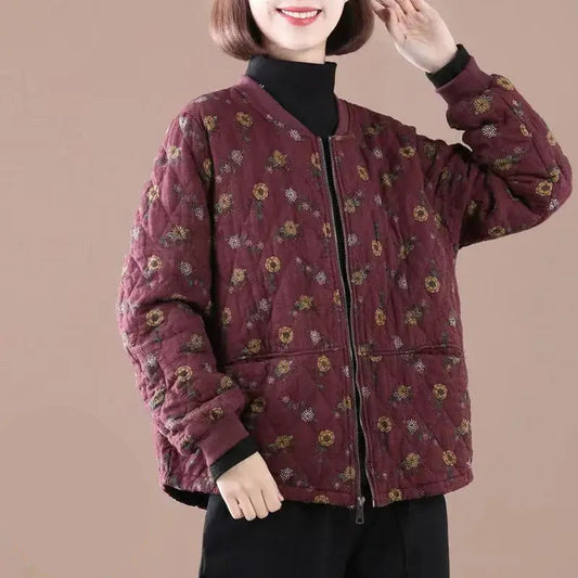 Loose Fit Retro Printed Cotton Jacket
