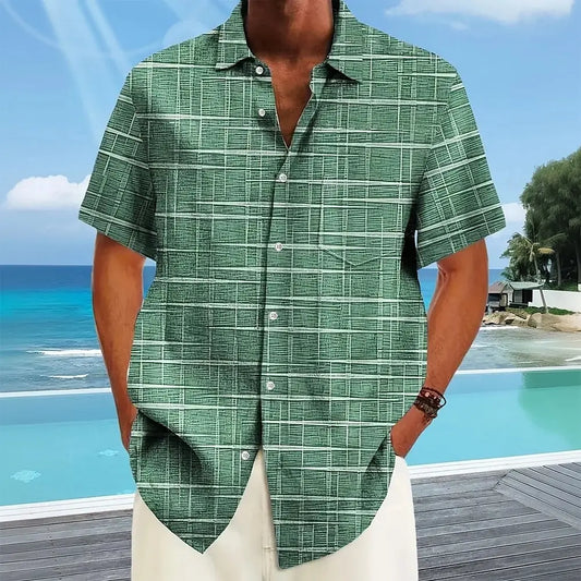 TropiGrid 3D Plaid Summer Shirt