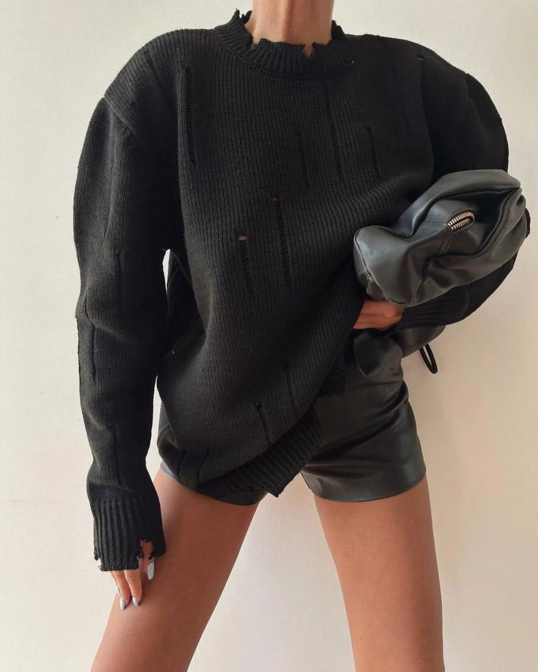 Urban Chic Black Hole Knit Sweater