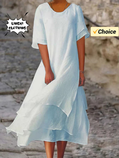 Double Layered Split Sleeve Dress