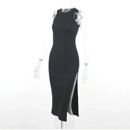 SculptKnit Sleeveless Split Midi Dress