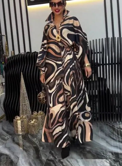 Elegant Printed Top & Wide-Leg Set