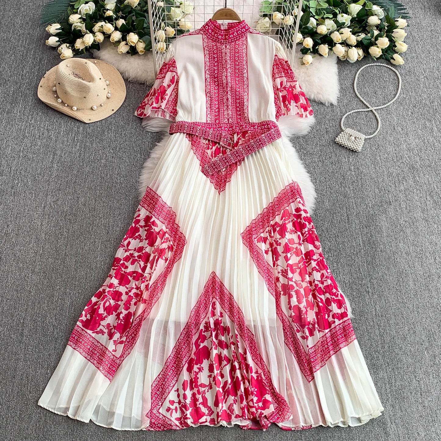 Retro Grace High Waist Midi Dress