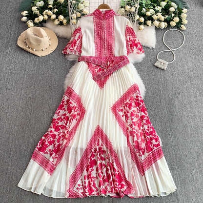 Retro Grace High Waist Midi Dress