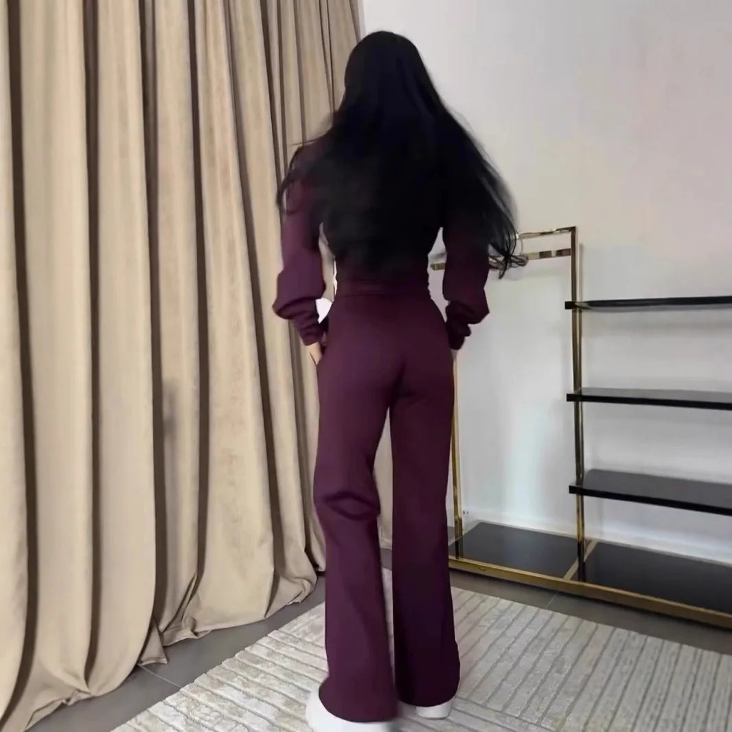 Hooded Zipper Sweatsuit Set