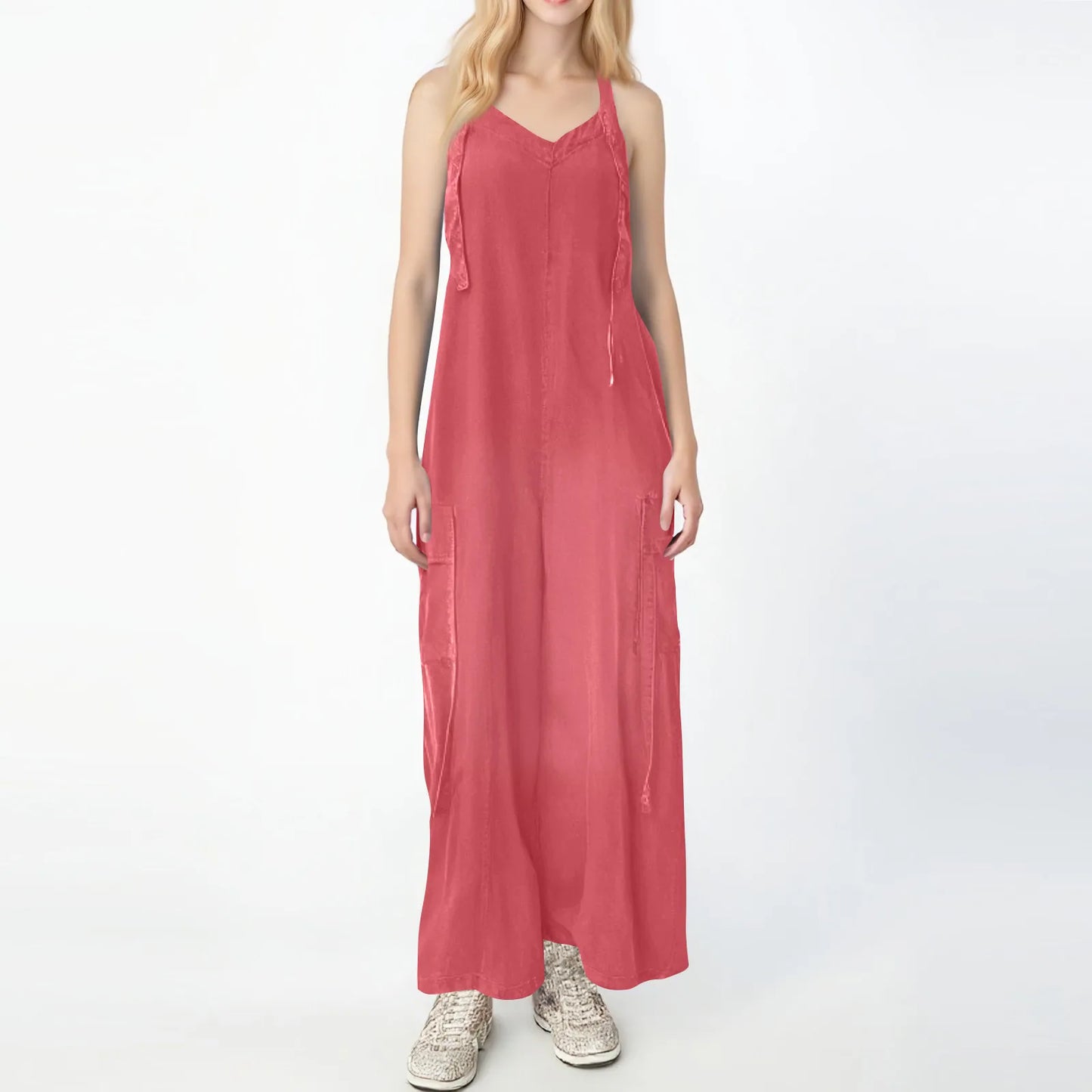 Effortless Charm V-Neck Jumpsuit