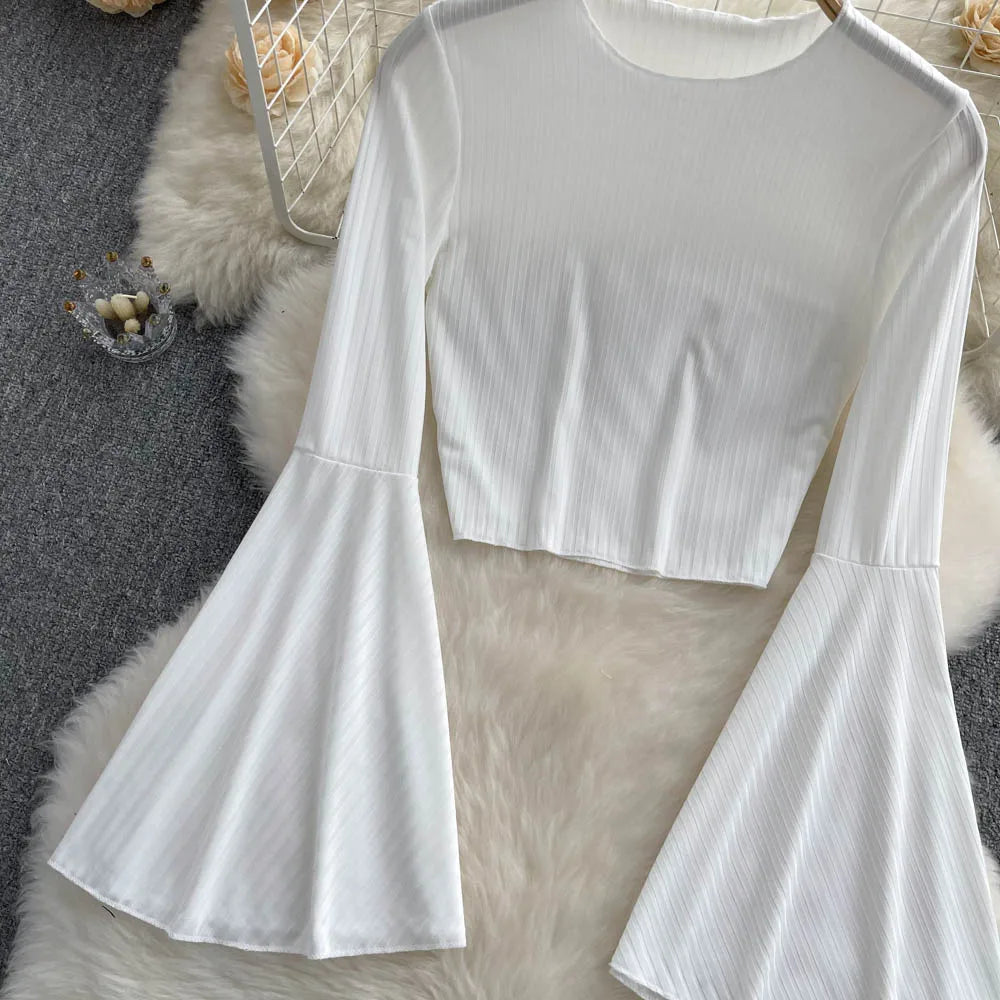 Flare Muse Slim Knit Crop Top