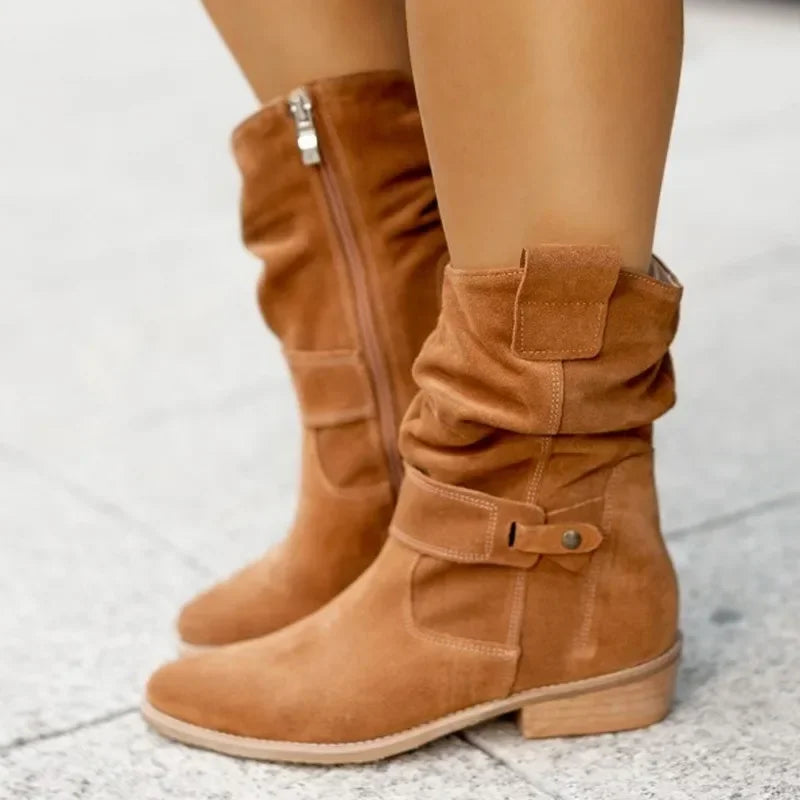 Suede Platform Long Boots
