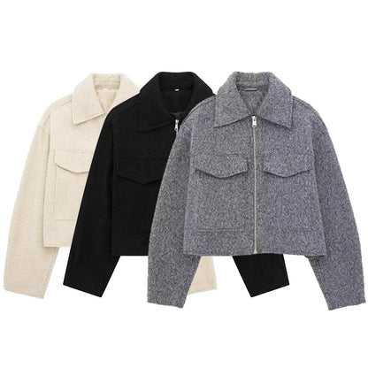 Stylish Grey Zipper Jacket