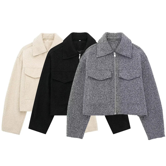 Stylish Grey Zipper Jacket