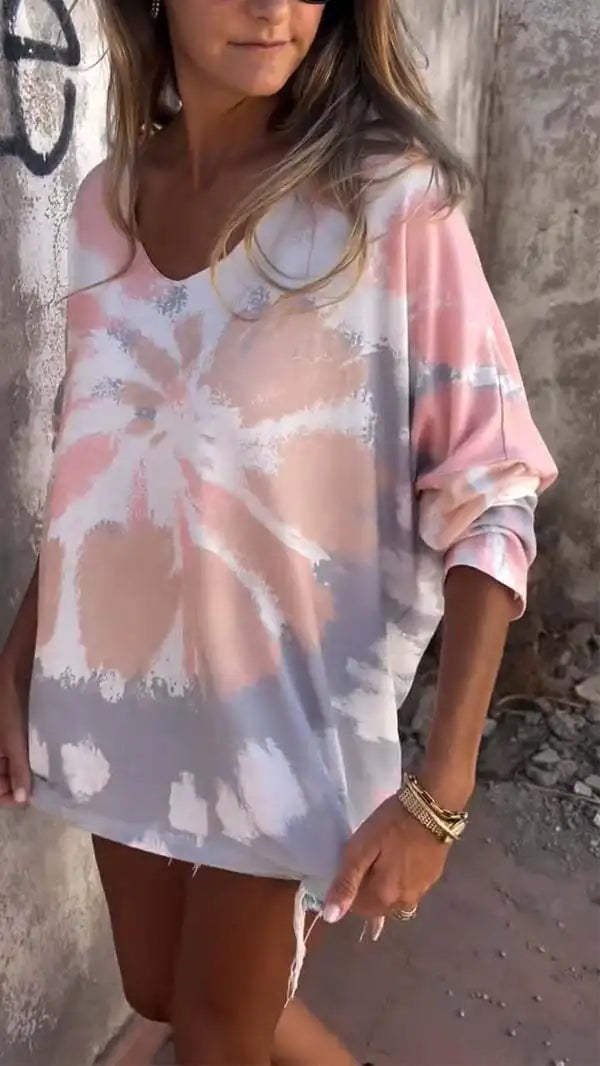 Tie-Dye Crew Neck Summer Top