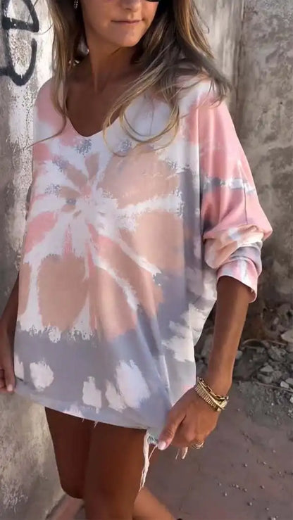 Tie-Dye Crew Neck Summer Top
