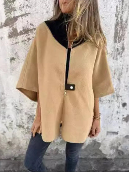 Stylish Patchwork Zipper Jacket