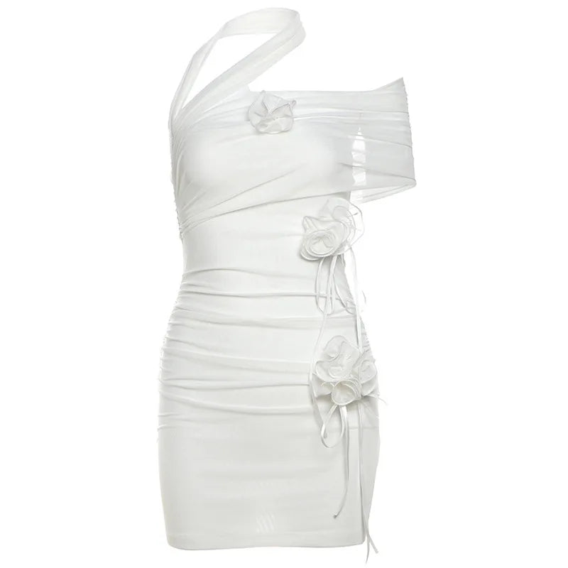 Bloom Edge One-Shoulder Mini Dress