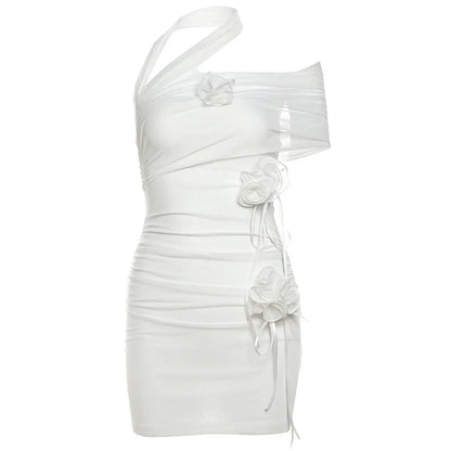 Bloom Edge One-Shoulder Mini Dress