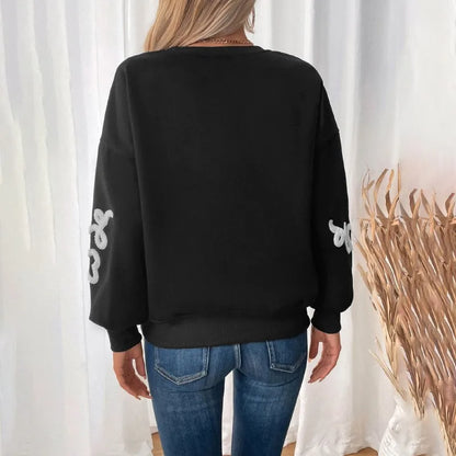 Embroidered Black Cozy Hoodie