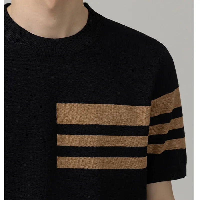 British Style Color-Block Knit Tee