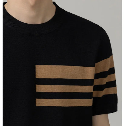 British Style Color-Block Knit Tee