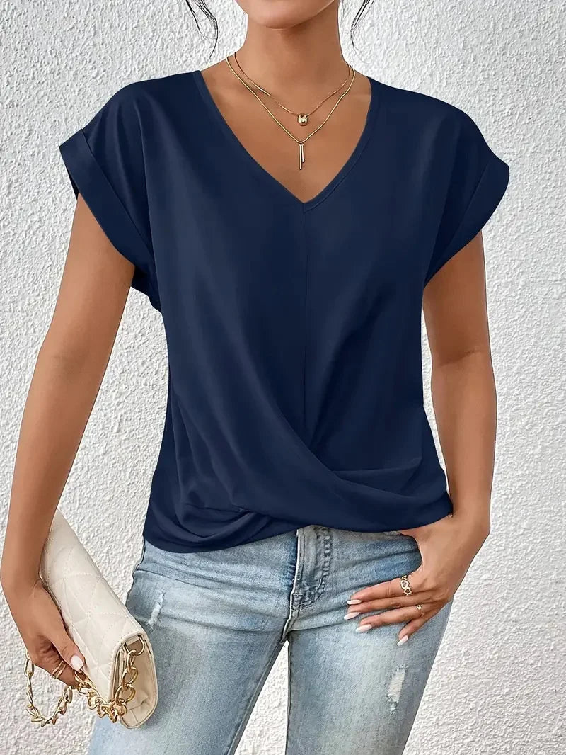 Elegant V-Neck Casual Tee