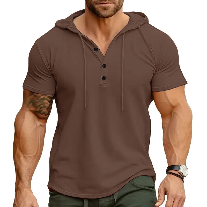 BreezeFit Hooded Henley Tee