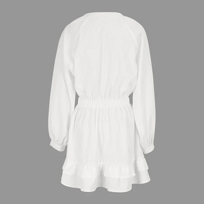 Autumn Streetwear V-Neck Knitted Dress