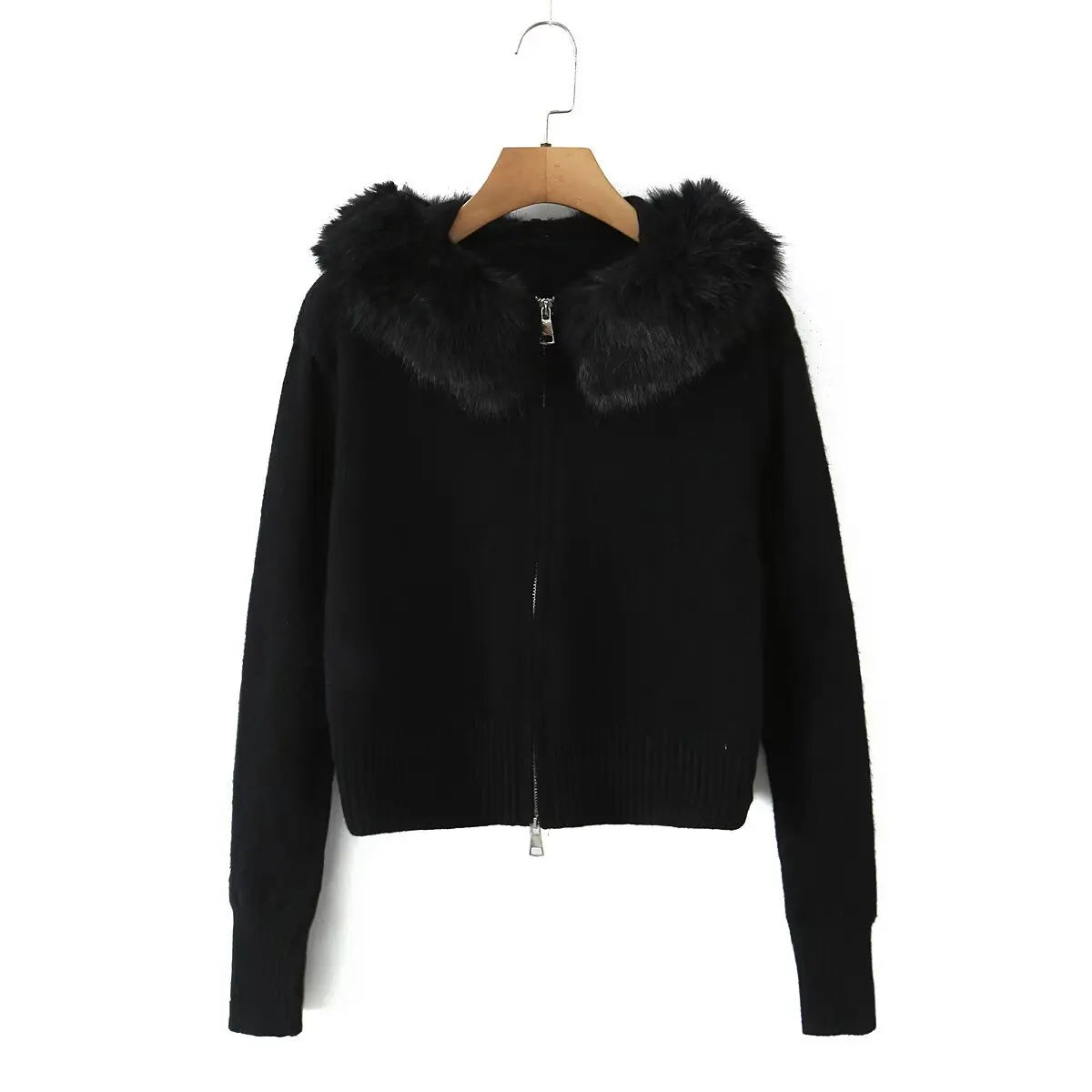 Women’s Faux Fur Zip Cardigan