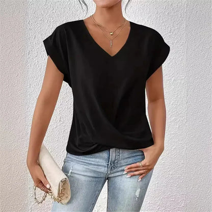 Elegant V-Neck Casual Tee