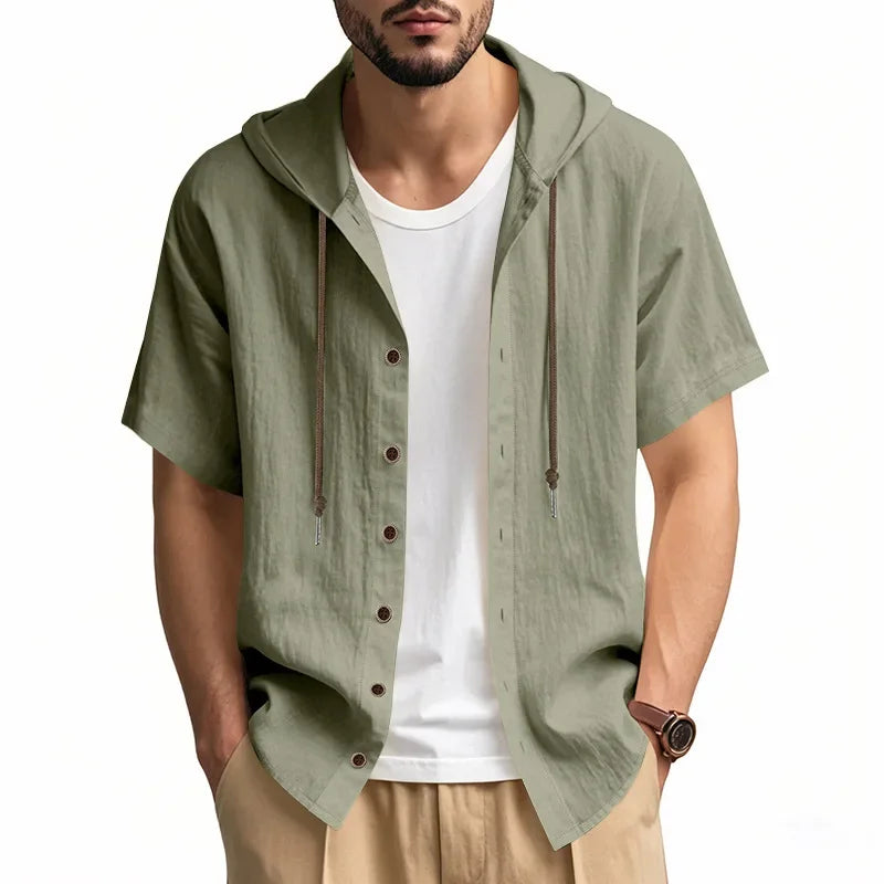 Lightweight Linen Hooded Summer Shirt
