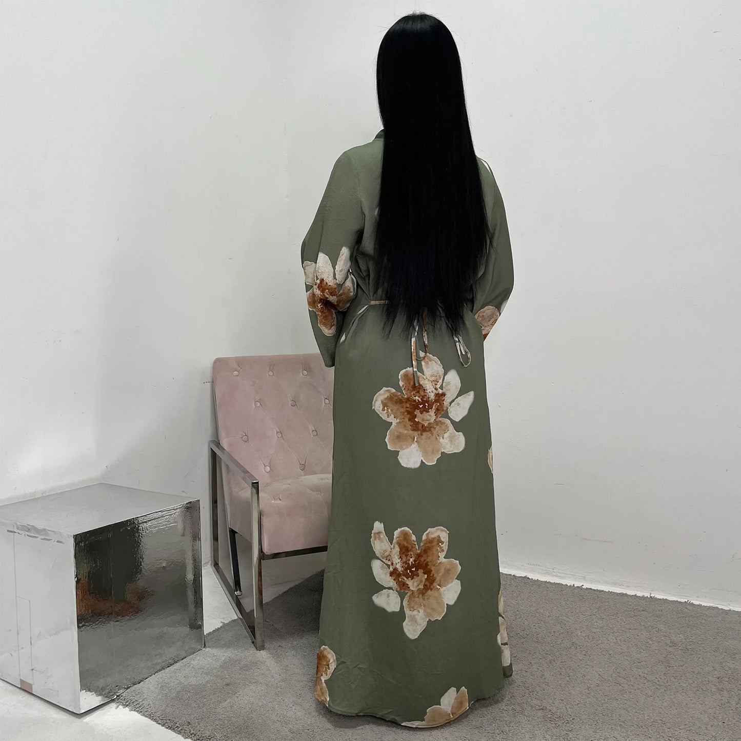 Floral Grace Modest Kaftan Dress
