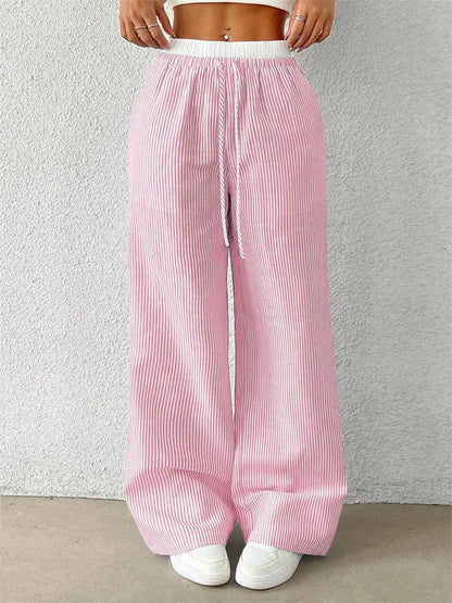 Striped Wide Leg Woven Pants