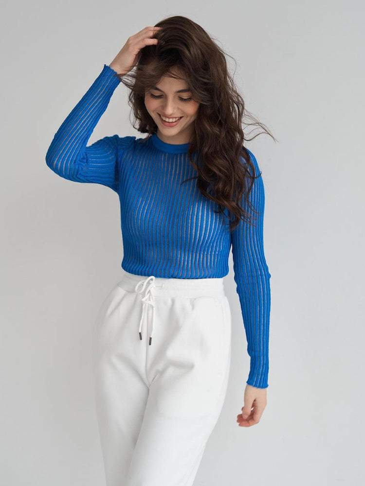 Luxe Sheer Striped Mesh Party Top