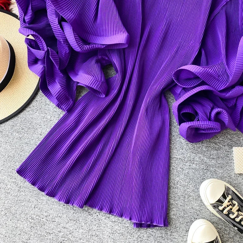 Flutter Grace Pleated Chiffon Blouse
