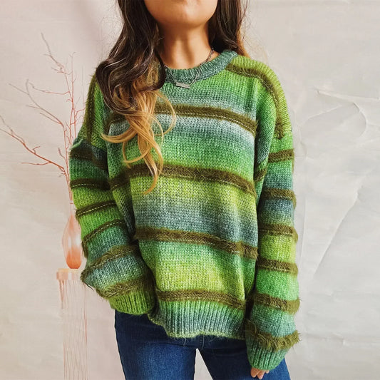 Cozy Gradient Stripe Knit Sweater