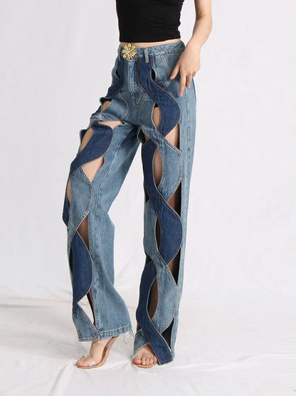Flora Fusion High Waist Patch Jeans