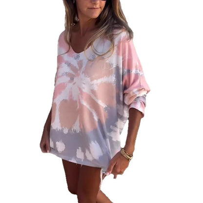 Tie-Dye Crew Neck Summer Top