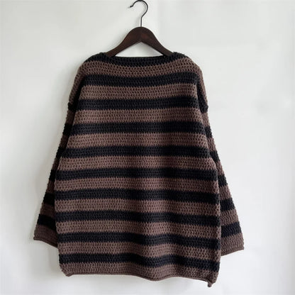 Autumn Stripes V-Neck Knit Pullover