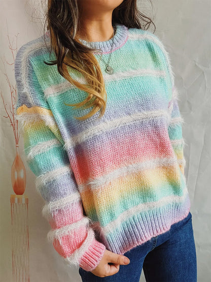 Cozy Gradient Stripe Knit Sweater