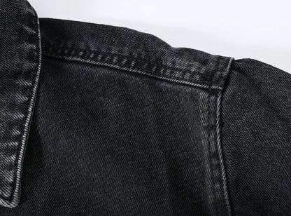 Moon Fade Button-Up Denim Coat