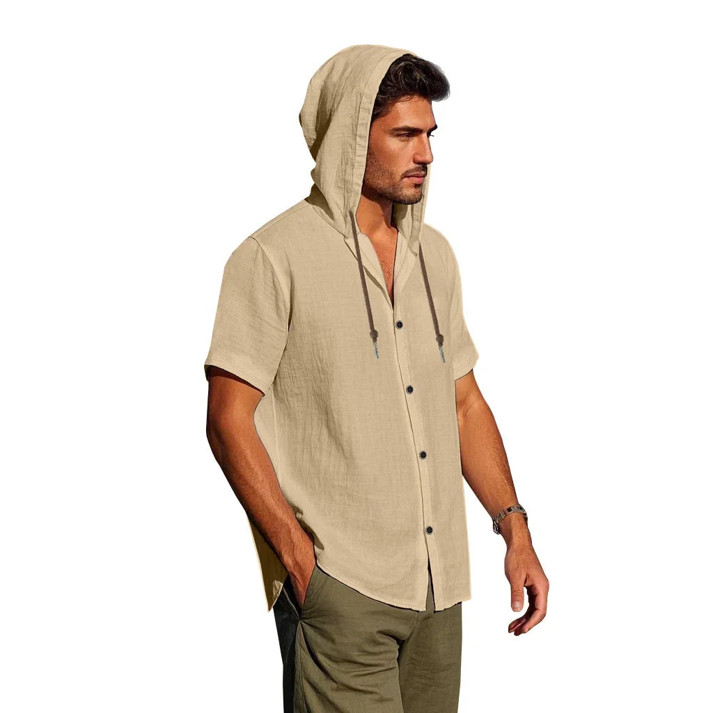Lightweight Linen Hooded Summer Shirt