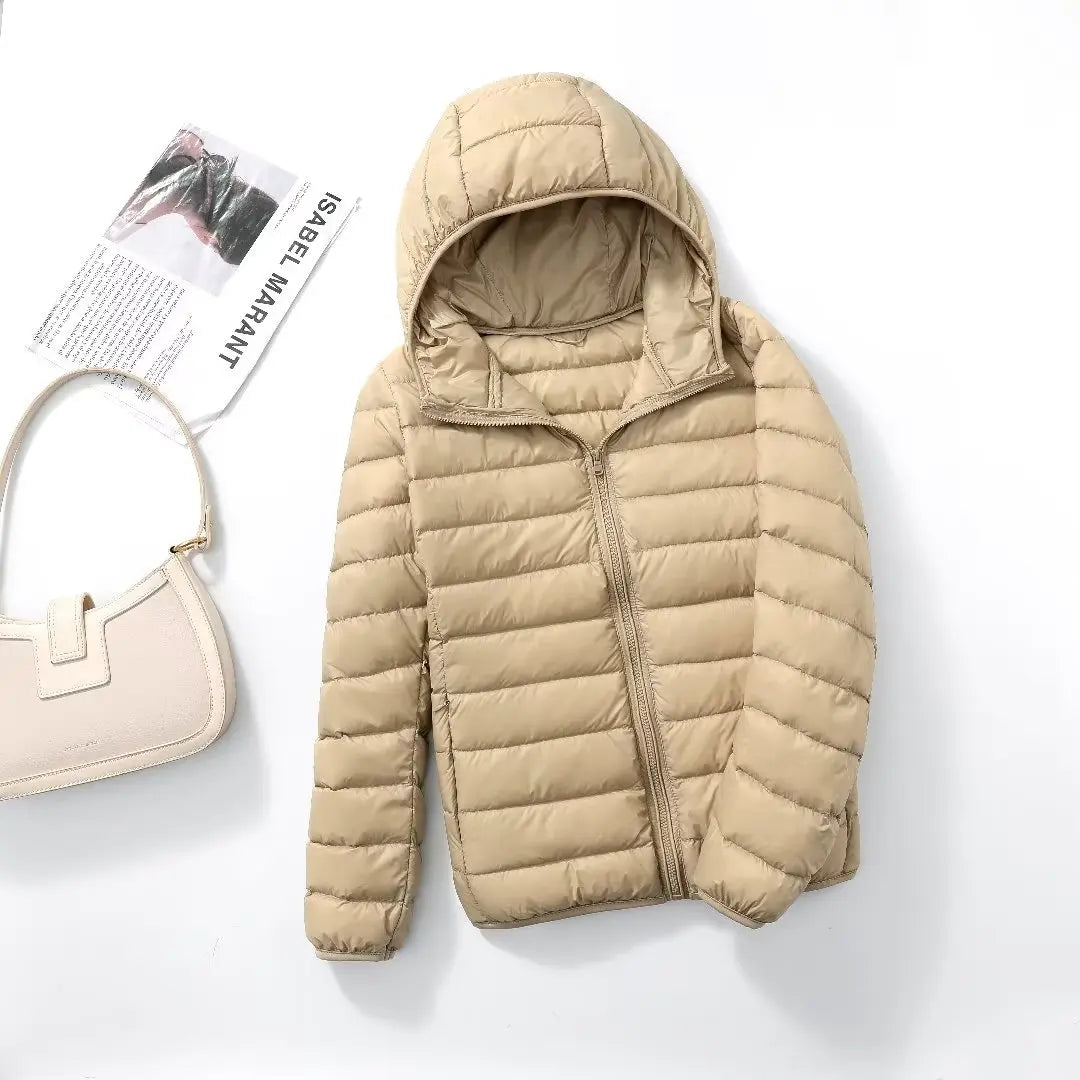 Women's Lightweight Hooded Duck Down Puffer Jacket