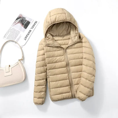 Women's Lightweight Hooded Duck Down Puffer Jacket