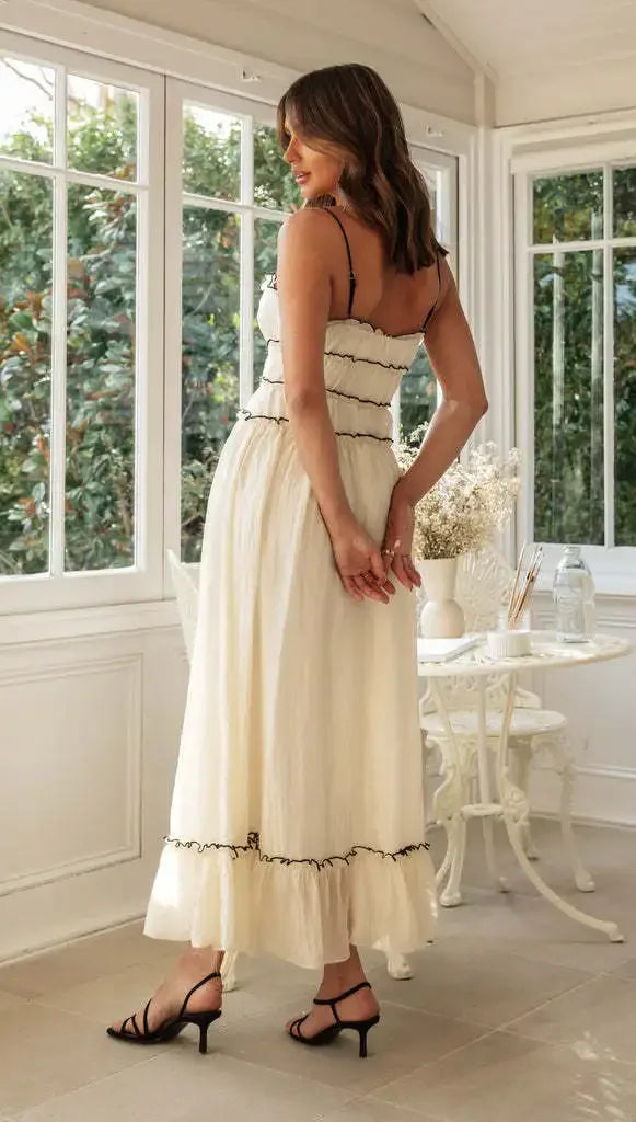 Elegant Slash Neck Holiday Maxi Dress