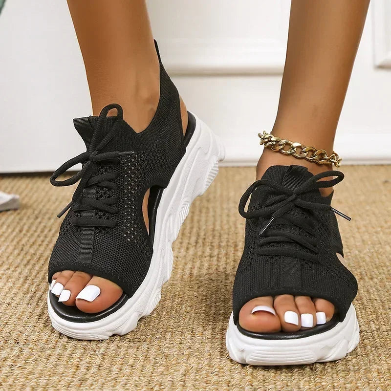 Breeze Lift Lace-Up Platform Sandals
