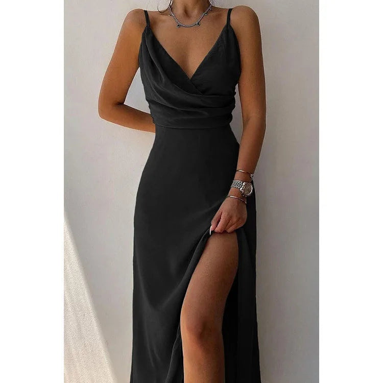 Siren Allure V-Neck Slit Dress