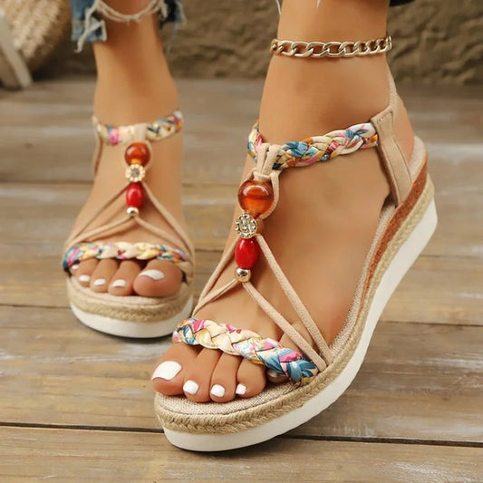 Boho Stride Espadrille Wedge Sandals
