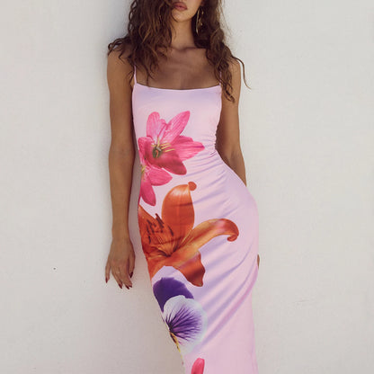 Floral Spaghetti Strap Bodycon Dress