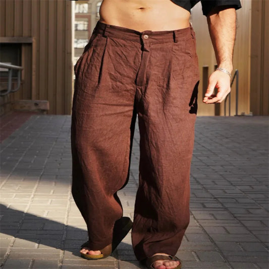 AirWeave Pleated Linen Jogger Pants