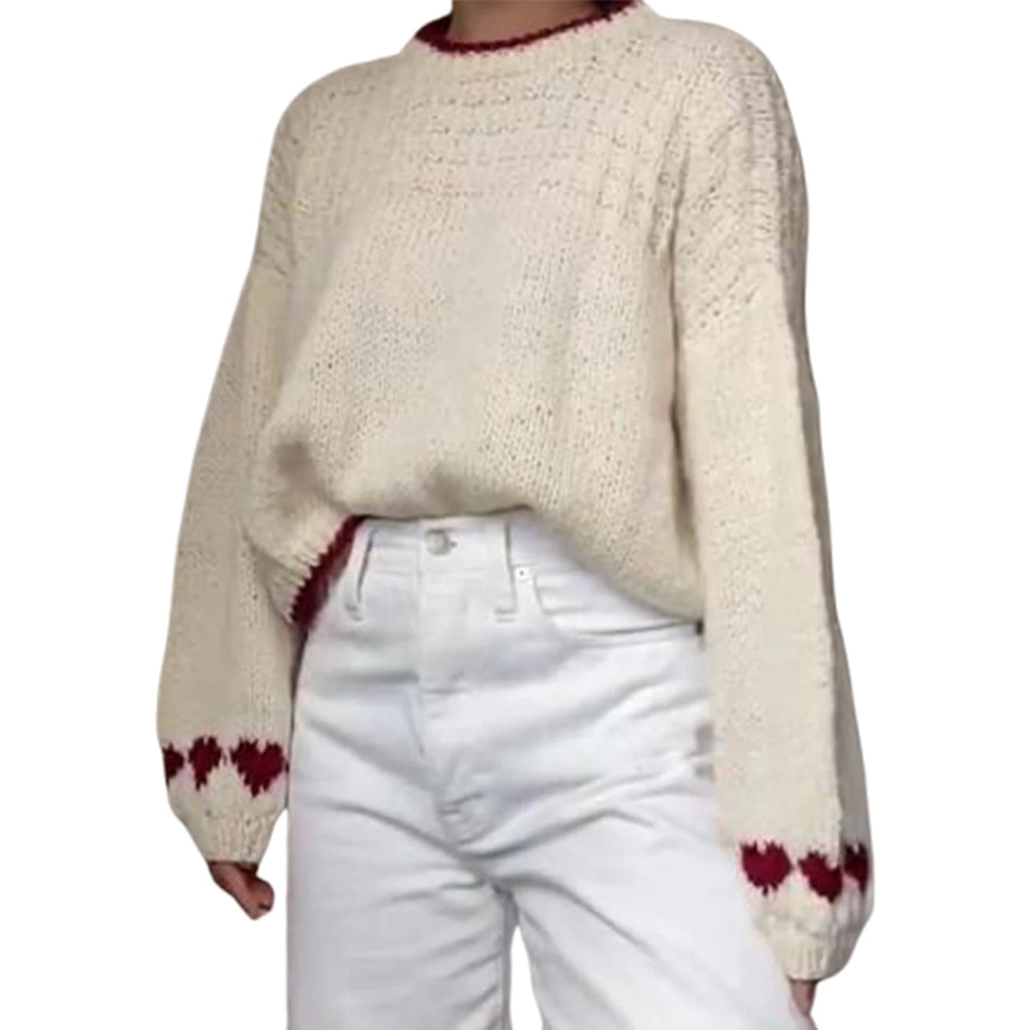 Sweetheart Charm Loose Knit Sweater