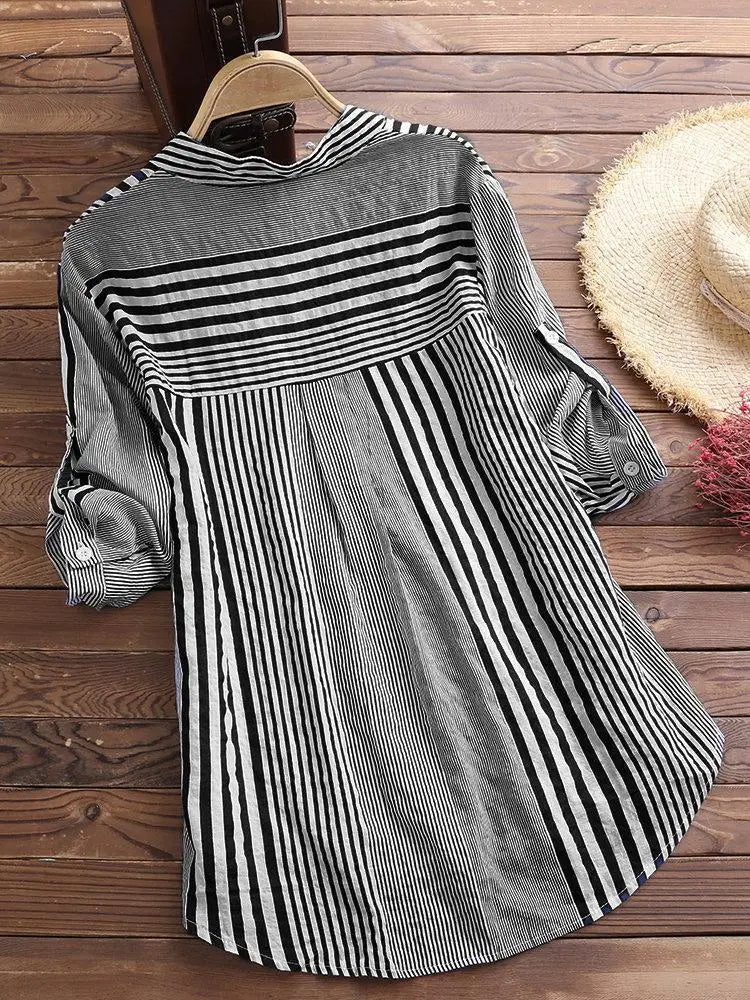 Breezy Stripes Cotton Linen Tunic