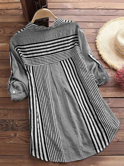 Breezy Stripes Cotton Linen Tunic
